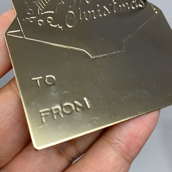 LilliKins Merry Christmas metal & paper cards vtg - Picture 10 of 16